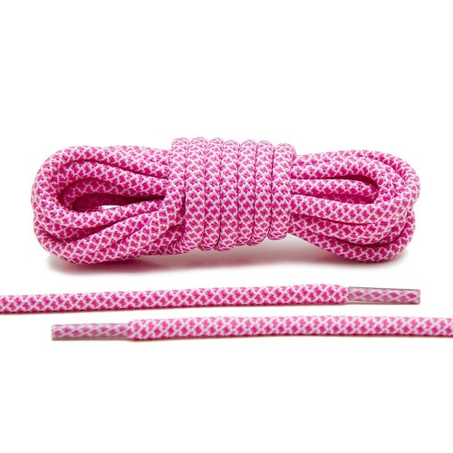 PINK/WHITE ROPE LACES [R13]